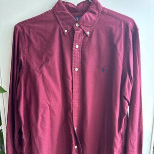 Ralph Lauren Red Polo Long Sleeve Button Down sz L